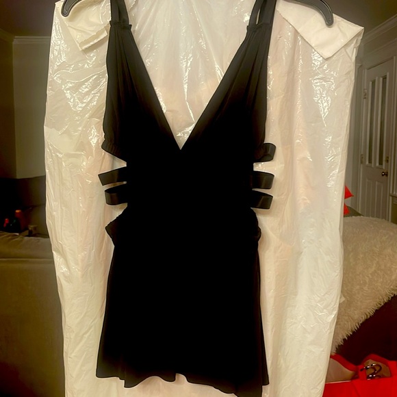 Express Milkmaid Corset Ruffled Dark Red and Black Going Out y2k VintageTop - Picture 4 of 4